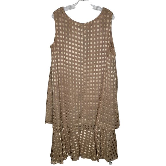 Lori Max New York Vintage 2 Piece Sleeveless Dress Gold Squares Shoulder Pads - Picture 4 of 5